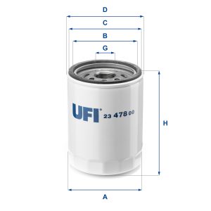 23.478.00 UFI - Filtro olio avvitabilemitsubishi smart