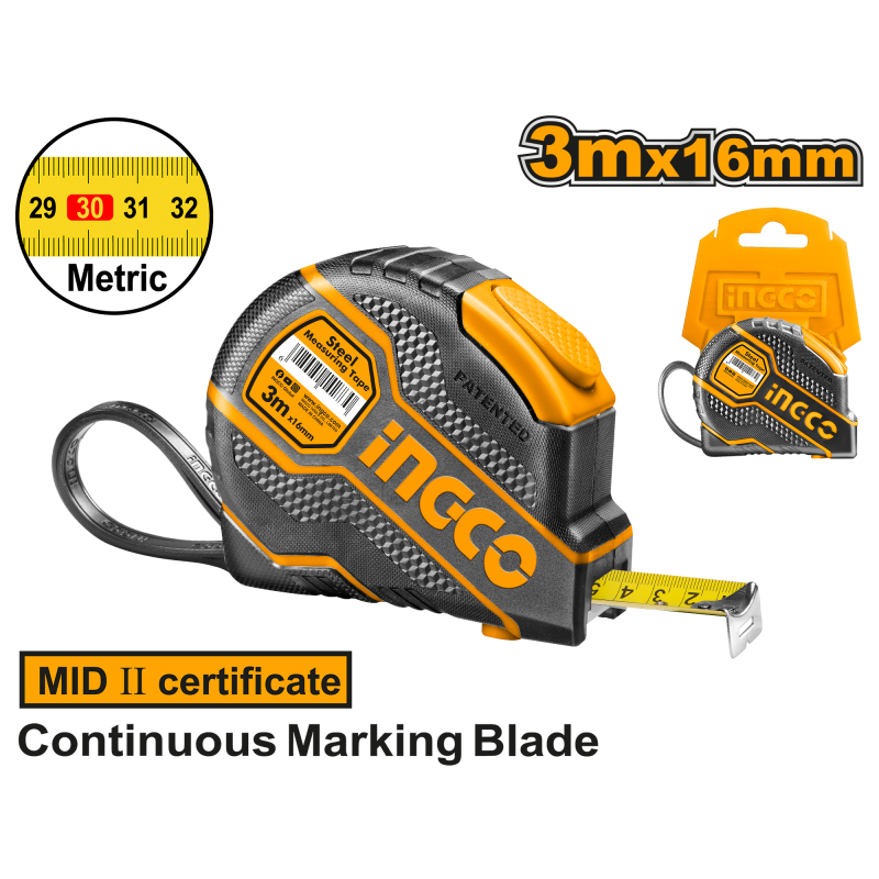 Flessometro in nylon automatico 3mtX16mm