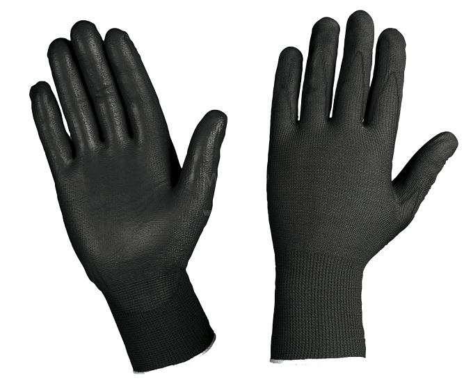 Guanto nylon NERO, spalmato con Nitrile TG.8 - 12 PEZZI