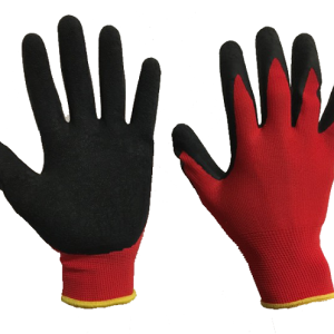 Guanto nylon ROSSO, spalmatolattice rugoso TG.9 - 12 PEZZI