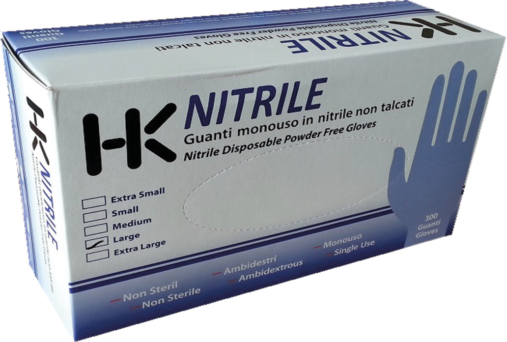 Guanto BLU nitrile monouso 3,5grconf 100 TG.L 24 centimetri