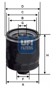 24.154.00 UFI - Filtro Diesel per LIEBHERR
