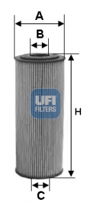 25.131.00 UFI - Filtro Olio Cartridge per MERCDES BENZ