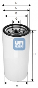 24.140.00 UFI - Filtro Diesel per CATERPILLAR
