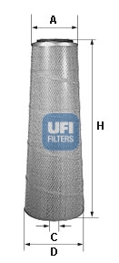 27.005.00 UFI - Filtro Aria per BEDFORD